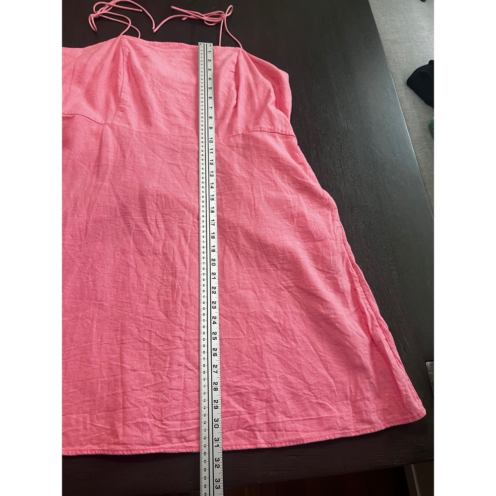 Old Navy Pink Linen Blend Tie Strap Smocked Mini Dress XXL Tall Womens - Picture 5 of 10